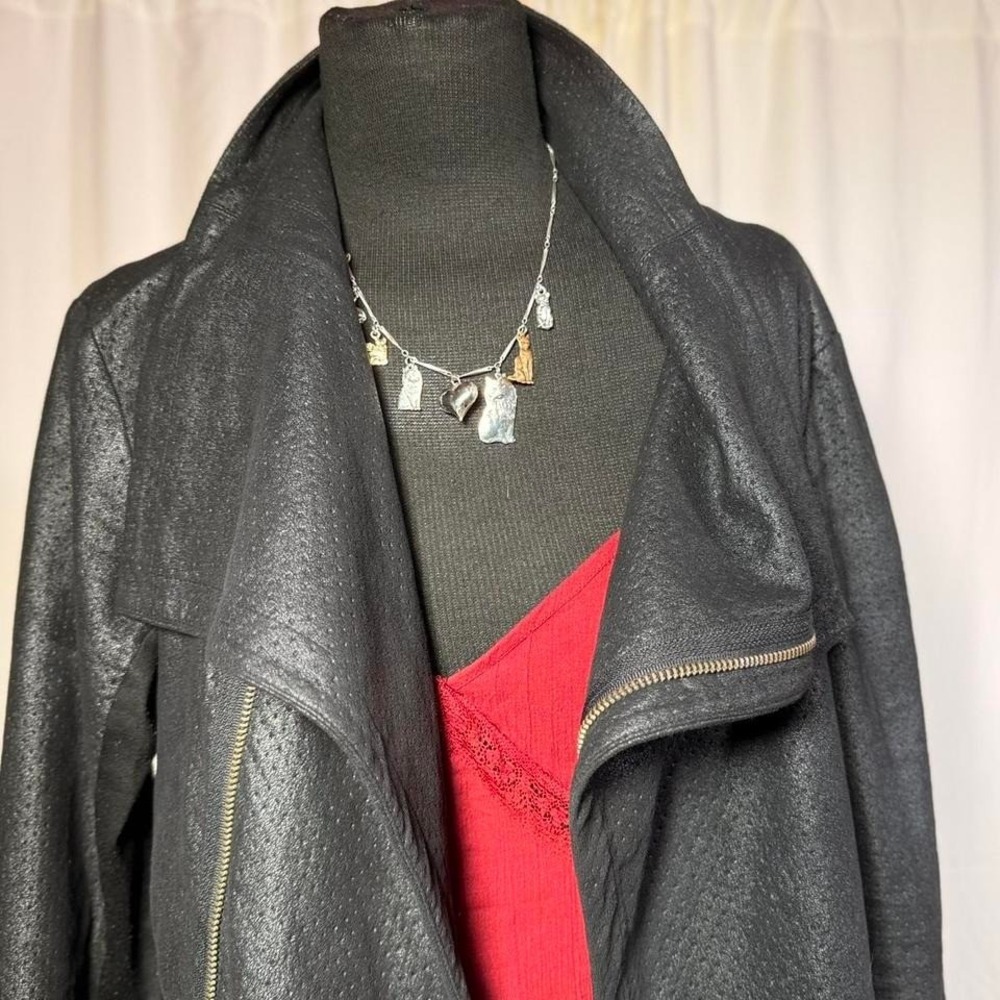 Georgie Made in USA Black Faux Leather Jacket – Size L (Fits M) - Picture 3 of 8